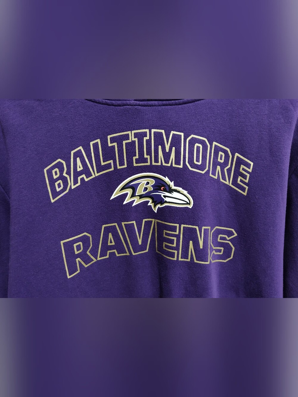 Baltimore Ravens NFL Men's 2XL Fanatics Purple Logo Fleece Hoodie Sweatshirt - Picture 3 of 9